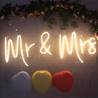En gros, enseigne néon LED personnalisée avec couvercle en PVC, motifs Mr & Mme, Mariage, Bar à bière, Mur de la maison, Oh Baby, Joyeux anniversaire, 120