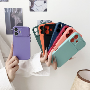 Custodia Protettiva di Lusso con Protezione Scorrevole per Fotocamera per <span class=keywords><strong>iPhone</strong></span> 17 16 17e 16e 15 14 13 <span class=keywords><strong>12</strong></span> 11 <span class=keywords><strong>Pro</strong></span> Max X XS 7 8 Plus Mini in Silicone Morbido - Product Image 1