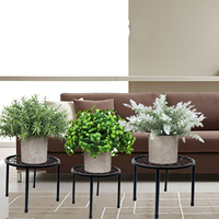 Étagère à plantes ronde en métal moderne et durable pour l'intérieur/l'extérieur, support à fleurs, finition peinture pulvérisée multicolore, pour la maison