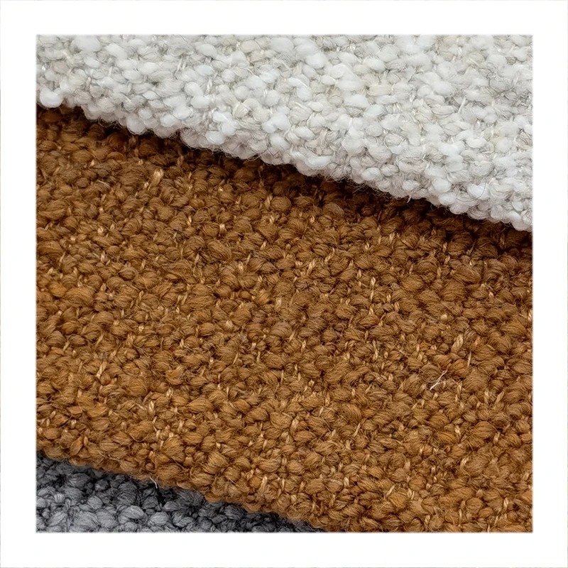 Italian Eco-Friendly Boucle Fabric Yarn Dyed Woven Breathable Heavyweight for Sofa Upholstery and Home Textiles