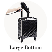 Valise Trolley Professionnelle de Maquillage à Roulettes pour Voyage Artiste Beauté Mallette de Rangement Cosmétique Organiseur Boîte Sac à Roulettes