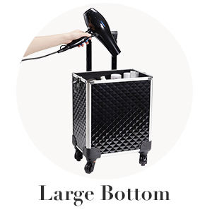 Tas Troli Rias Profesional Beroda untuk Perjalanan, Kotak Penyimpanan Kosmetik Beroda untuk Penata Rias, Tas Koper - Product Image 5