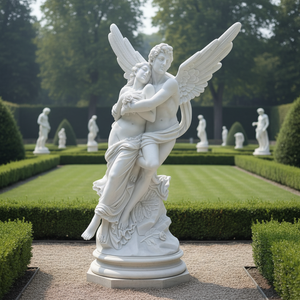 Scultura in Marmo Fatta a Mano di Cupido e Psiche, Design Europeo per Decorazione di Giardini, Chiese e Hotel, Statue d'Angelo in Stile Romano - Product Image 5