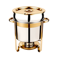 Réchaud à soupe commercial isolé rond en acier inoxydable de qualité alimentaire pour buffet, restauration et hôtels