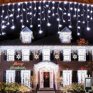Guirlande lumineuse solaire LED en cascade 5,5 m, étanche IP65 pour extérieur, lumières colorées <span class=keywords><strong>de</strong></span> <span class=keywords><strong>Noël</strong></span> pour fêtes - Product Image 5