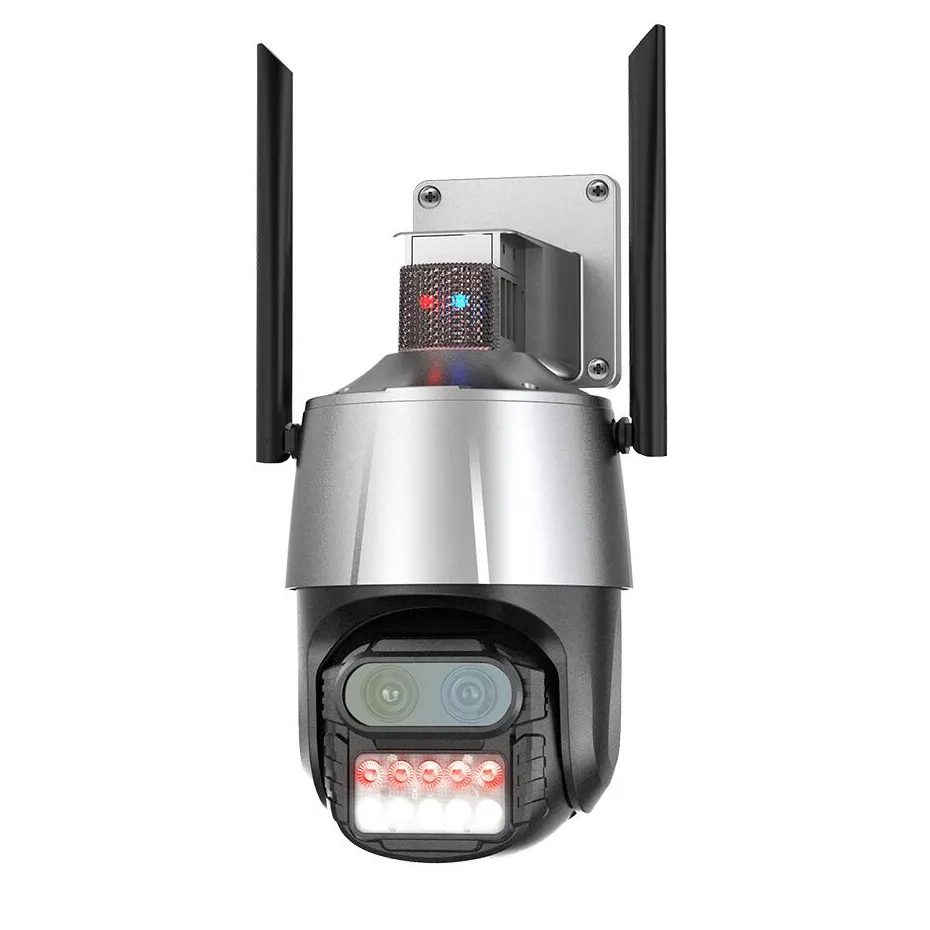 KERUI 8MP PTZ IP Outdoor Camera with Anti-theft Siren Alarm Ai Auto Tracking Security Dual Lens 8X Zoom Dome Camera