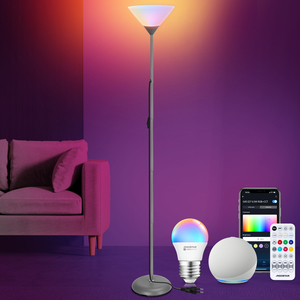 Aigostar moderna lampada da terra 175 cm E27 Base telecomando e per Bluetooth LED lampadina RGB & 2700K-6500K per soggiorno - Product Image 1