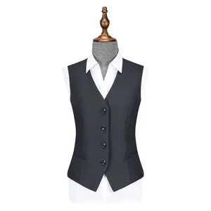 High Quality customize Uniform Work Wear Women's Vests Ladies Waistcoat Vest ladies quilted vest