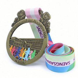 Medalla Deportiva de Metal 3D Personalizada de Fábrica para Maratón y Carreras - Product Image 1