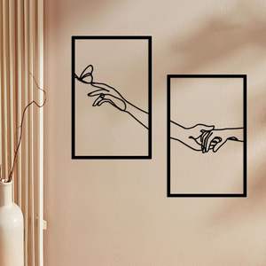 Línea minimalista, cuerpo femenino, Metal en forma de mano, colgante de pared personalizado, decoración artística, acento, cartel de pared colgante femenino, decoración de dormitorio - Product Image 6