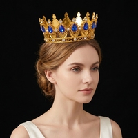 Couronne baroque en strass, diadème de mariage en plastique, accessoire de coiffure nuptial pour cérémonie et photographie