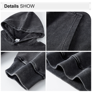 เสื้อฮู้ดดี้โอเวอร์ไซส์พิมพ์ลายดิจิทัลปักลายแบบกำหนดเองสำหรับฤดูหนาว ผลิตจากผ้าฝ้าย 100% หนัก 400gsm ซักแบบวินเทจ เป็นมิตรต่อสิ่งแวดล้อม - Product Image 3