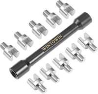 Clé à rayons de roue de moto 10 en 1 (5,0-6,8 mm) Kit d'outils de réparation de vélo pour VTT, moto tout-terrain, kit de clé à rayons à couple
