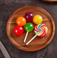 Acacia houten ronde dienblad, klassiek design, milieuvriendelijk, BPA-vrij, vaatwasserbestendig, geschikt voor gedroogd fruit en desserts.