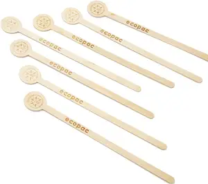 Biodegradable Disposable Bamboo Wooden Coffee Stir Sticks Drink Cocktail Stirrers With Custom Logo