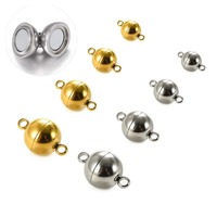 1 ensemble de fermoirs magnétiques ronds en acier inoxydable, accessoire de fabrication de bijoux DIY pour bracelet, collier, connecteur de verrouillage, fourniture artisanale