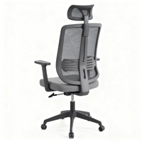 Chaise de bureau ergonomique à dossier haut en maille avec support lombaire et accoudoirs réglables pour le travail et les études à domicile