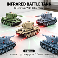 DWI DOWELLIN 1/64 Uzaktan Kumandalı Kızılötesi Atış Özellikli Askeri Araçlar, 330'lu Mini RC Tank °   Döner Taret ve Ses ve Işık Sistemleri