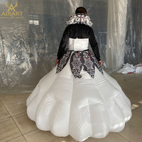 Fournitures de fête gonflable, belle tenue fleurie de danse led, pour femme,