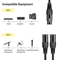 Pabrik OEM kualitas tinggi 3 Pin XLR laki-laki ke Dual perempuan Xlr mikrofon Y Splitter ekstensi kabel Mic Audio