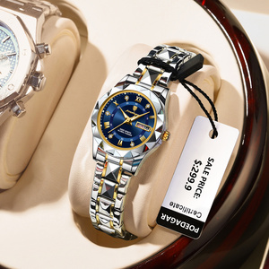 Montre pour femme POEDAGAR 306 de luxe, lumineuse, étanche, avec affichage de la date et du jour, bracelet en acier inoxydable, montre à quartz pour femme - Product Image 6