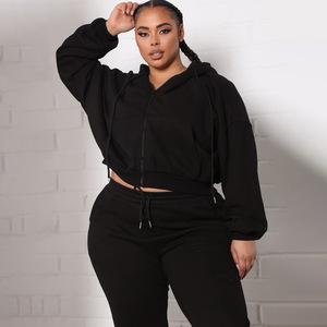 5Xl <strong>Plus</strong> <strong>Size</strong> Fall Women Clothing Solid Color Tracksuit <strong>Jogger</strong> <strong>Set</strong> Fall <strong>Plus</strong> <strong>Size</strong> Women Clothing Hoodie <strong>Set</strong> - Product Image 3