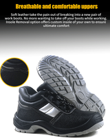 Chaussures de sécurité Dinggu pour hommes, en cuir véritable, avec embout en acier, chaussures de chantier, bottes de sécurité pour hommes