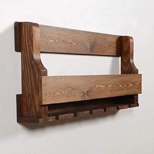 ชั้นวางขวดแก้วไม้ติดผนังผลิตด้วยมือเป็นมิตรกับสิ่งแวดล้อมสำหรับบ้านบาร์ห้องครัวจำนวนมาก - Product Image 1