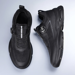 รองเท้าลำลองสไตล์สปอร์ตสำหรับผู้ชาย สีดำ พื้นหนา บุขนด้านใน รองรับแรงกระแทก รุ่นหนา สำหรับวัยรุ่น ฤดูใบไม้ผลิ ฤดูใบไม้ร่วง ปี 2025 - Product Image 2