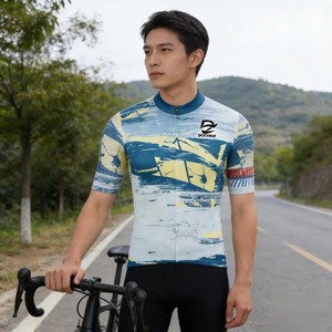 Maillot de cyclisme d'été unisexe à manches courtes, style rétro, imprimé par sublimation, coupe-vent, anti-transpiration et respirant - Product Image 5