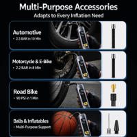 Wholesale Portable Tyre Inflator Mini Air Compressor for Car Tires Aluminum Alloy Cordless Electric Bike Pump with Digital Gauge