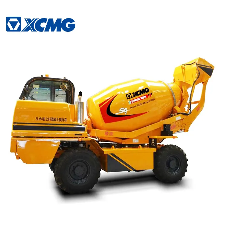 XCMG Official SLM4 Cement Mixer Truck 4 Cubic Automatic Small Self Loading Concrete Mixer Price