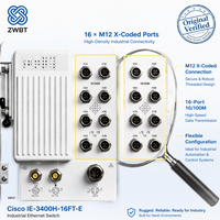 Cisco Switch Catalyst IE-3400H-16FT-E Heavy Duty IP67 Switch 16x FE M12 D-Code -40C hingga 75C Wall Mount Fanless Network Essentials