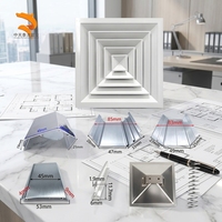 Diffuseur d'air carré en alliage d'aluminium, profilés extrudés en aluminium, système CVC, grille, aérateur et diffuseur linéaire à fentes
