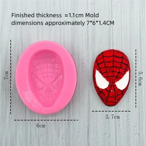 Moldes Desechables de Silicona con Forma de Spider-Man y Capitán América - Moldes 3D para Fondant, Encaje de Azúcar y Chocolate para Hornear, Bolsa OPP - Product Image 5