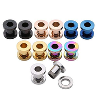 Xinfocus Kit d'étirement d'oreille de vente chaude Tunnels de cônes en acier chirurgical Fit bouchons d'oreille extenseurs d'oreille