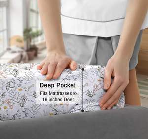 100% Cotton <strong>Sheets</strong> Queen Size Set 4 Pieces Soft Breathable <strong>Percale</strong> Weave Bedding Deep Pocket 16"Durable Perfect Floral Bed <strong>Sheet</strong> - Product Image 4