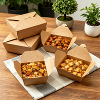 Boîte à emporter en papier kraft imprimé sur mesure, résistante à l'huile, pour emballer des en-cas frits, pour la restauration, emballage alimentaire