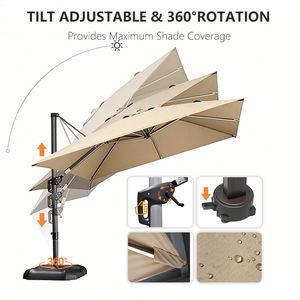 Sombrillas Personalizadas <span class=keywords><strong>de</strong></span> Aluminio para Exterior, Parasoles <span class=keywords><strong>de</strong></span> <span class=keywords><strong>Playa</strong></span> <span class=keywords><strong>de</strong></span> Gran Tamaño para Patio y Jardín, <span class=keywords><strong>Plegables</strong></span> con Luces, Muebles <span class=keywords><strong>de</strong></span> Jardín - Product Image 2