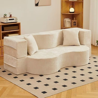 Canapé-lit pliable en velours américain à deux places, amovible et lavable, en éponge pure, compressé sous vide, double usage, pour petit appartement