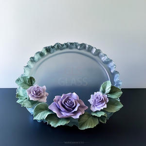 Customised Crystal Rose Plate Hand-Carved Home Decor <b>Ornament</b> and Gift Boxes with Logos Unique Other Crystal Crafts Product - Product Image 1