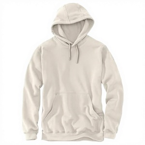 Sudadera con capucha holgada de punto para mujer, talla grande, de otoño, con forro liso, de mezcla de poliéster/algodón ecológica, de manga regular, de peso pesado - Product Image 4