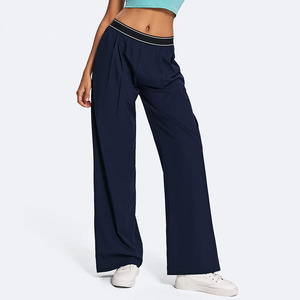 Pantalon large élastique pour femme, décontracté et sportif, coupe ample, avec poches, personnalisable avec logo - Product Image 1