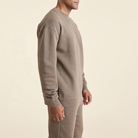 Logo personnalisé Marron Léger Classique Ras Du Cou Confortable Pull Sweatshirt pour Hommes