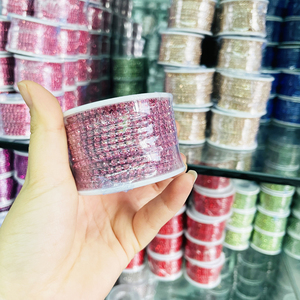 Hot Bán Điện Màu Rhinestone Cup Chuỗi Cắt Tỉa Rhinestone Quần Áo Thủ Công Ren Với Thạch Cho May 2 Cuộn - Product Image 3