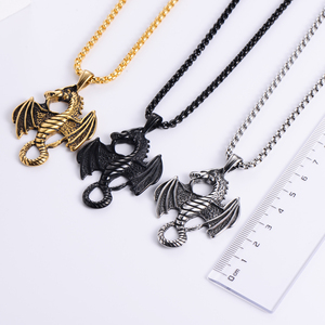 Pendentif nordique unisexe, Song des neiges et <span class=keywords><strong>du</strong></span> feu, collier en forme de Dragon respirant de style Baroque, élément Totem - Product Image 6