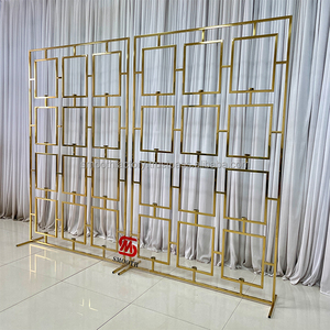 Arco de Boda Cuadrado de Acero Inoxidable con Espejo LEDA, Soporte para Fondo con Acabado Dorado para Eventos y Fiestas de Cumpleaños - Product Image 3