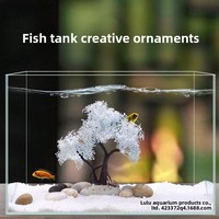 Décorations et ornements pour aquarium Lulu, flocon de neige simulé, pin rose d'accueil, modèle de plante en pot 389 #