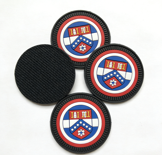 Hook and Loop Rubber Iron on Custom 3D LOGO Garment Accessory Embossed PVC Clothing Decoration Earphone Port PVC Rubber Patch