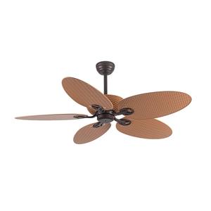 Ventilateur de plafond moderne de 52 pouces, style tropical, avec télécommande, décoratif, en rotin et palmier, 3 pales, moteur CC, corps de lampe en ABS, pour la maison et le bureau - Product Image 1